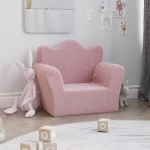 Καναπές Παιδικός Ροζ από Μαλακό Βελουτέ Ύφασμα Ροζ 357045