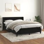 Κρεβάτι Boxspring με Στρώμα Μαύρο 140x200 εκ. Βελούδινο Μαύρο 3131083
