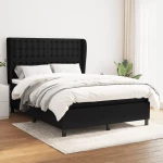 Κρεβάτι Boxspring με Στρώμα Μαύρο 140x200 εκ. Υφασμάτινο Μαύρο 3128287