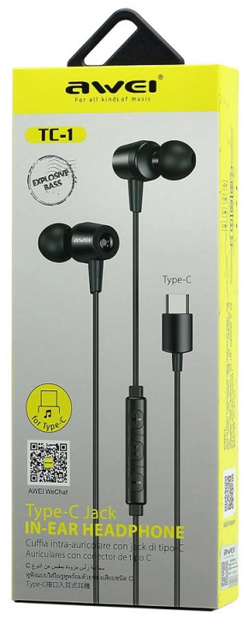 Ενσύρματα ακουστικά - TC-1 - Type C - AWEI - 889190 889190