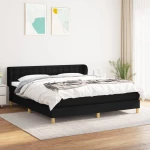 Κρεβάτι Boxspring με Στρώμα Μαύρο 160x200 εκ. Υφασμάτινο Μαύρο 3127135
