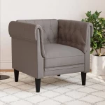 Πολυθρόνα Chesterfield Taupe Υφασμάτινη μπεζ-γκρι 372543