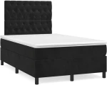 Κρεβάτι Boxspring με Στρώμα & LED Μαύρο 120x190 εκ. Βελούδινο Μαύρο 3270331