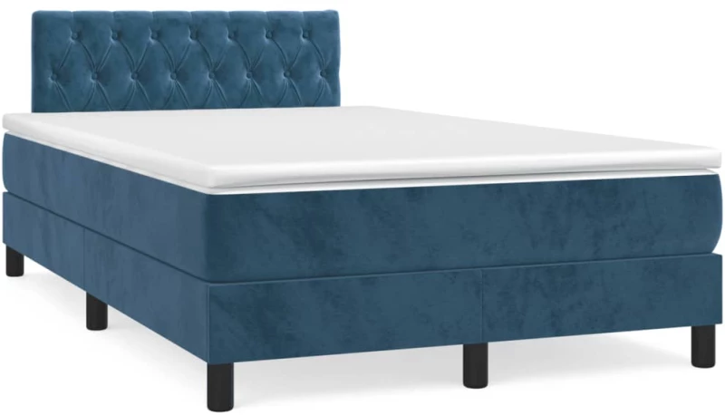 Κρεβάτι Boxspring με Στρώμα & LED Σκ. Μπλε 120x190εκ. Βελούδινο Μπλε 3270175