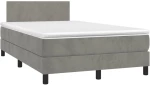 Κρεβάτι Boxspring με Στρώμα & LED Αν.Γκρι 120x190εκ. Βελούδινο Γκρι 3270141