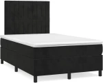 Κρεβάτι Boxspring με Στρώμα & LED Μαύρο 120x190 εκ. Βελούδινο Μαύρο 3270325