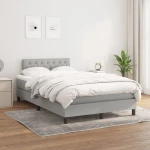 Κρεβάτι Boxspring με Στρώμα Ανοιχτό Γκρι 120x200 εκ. Υφασμάτινο Γκρι 3140281