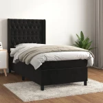 Κρεβάτι Boxspring με Στρώμα Μαύρο 80 x 200 εκ. Βελούδινο Μαύρο 3132827