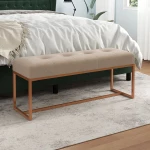 Πάγκος Μπεζ 110x36x45 εκ. Βελούδινος Μπεζ 350604