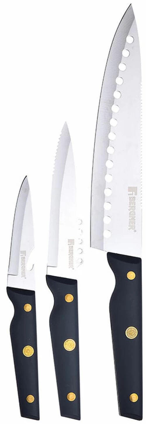 Σετ Μαχαιριών Bergner Pro Reeco BG41026DBL Ανοξείδωτο ατσάλι ABS 3 Τεμάχια S7914223