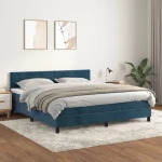 Κρεβάτι Boxspring με Στρώμα Σκούρο Μπλε 160x200 εκ. Βελούδινο Μπλε 3141375