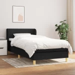 Κρεβάτι Boxspring με Στρώμα Μαύρο 100 x 200 εκ. Υφασμάτινο Μαύρο 3126703