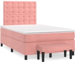 Κρεβάτι Boxspring με Στρώμα Ροζ 120x190 εκ. Βελούδινο Ροζ 3270498