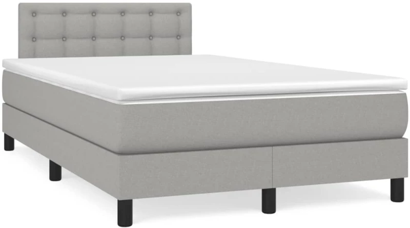 Κρεβάτι Boxspring με Στρώμα & LED Αν.Γκρι 120x190εκ. Υφασμάτινο Γκρι 3270067