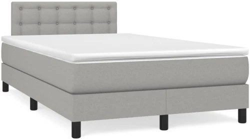 Κρεβάτι Boxspring με Στρώμα & LED Αν.Γκρι 120x190εκ. Υφασμάτινο Γκρι 3270067