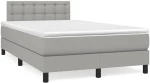 Κρεβάτι Boxspring με Στρώμα & LED Αν.Γκρι 120x190εκ. Υφασμάτινο Γκρι 3270067