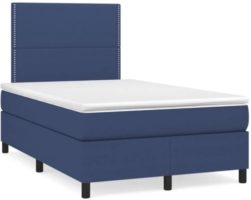 Κρεβάτι Boxspring με Στρώμα Μπλε 120x190 εκ. Υφασμάτινο Μπλε 3269880
