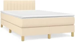 Κρεβάτι Boxspring με Στρώμα Κρεμ 120x190 εκ. Υφασμάτινο Κρεμ 3269791
