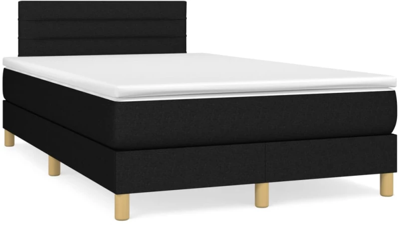 Κρεβάτι Boxspring με Στρώμα Μαύρο 120x190 εκ. Υφασμάτινο Μαύρο 3269781