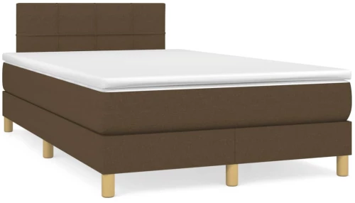 Κρεβάτι Boxspring με Στρώμα Σκούρο Καφέ 120x190 εκ Υφασμάτινο Καφέ 3269775