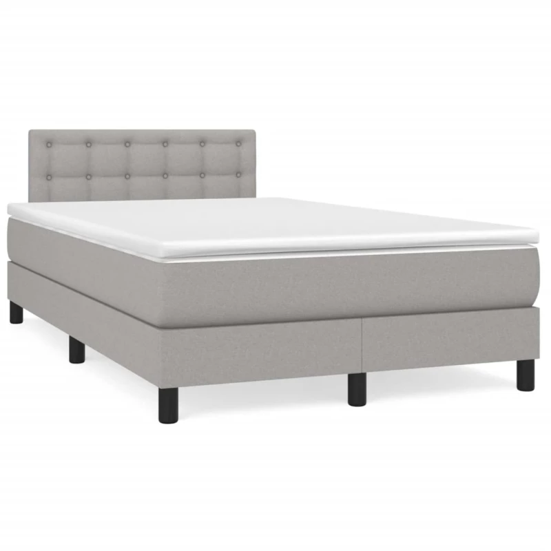 Κρεβάτι Boxspring με Στρώμα Ανοιχτό Γκρι 120x190 εκ. Υφασμάτινο Γκρι 3269751