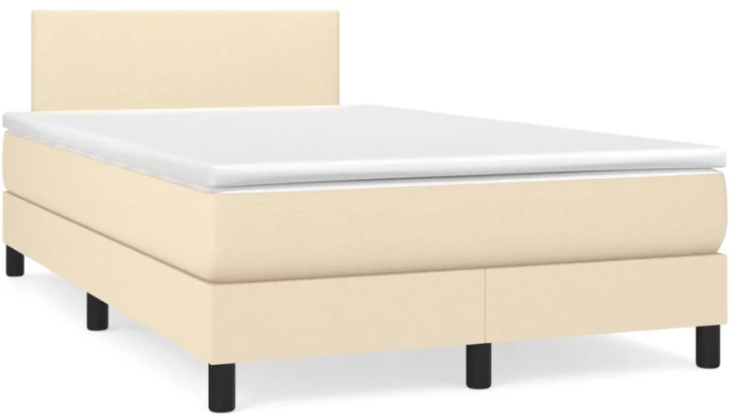 Κρεβάτι Boxspring με Στρώμα Κρεμ 120x190 εκ. Υφασμάτινο Κρεμ 3269714