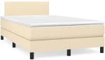 Κρεβάτι Boxspring με Στρώμα Κρεμ 120x190 εκ. Υφασμάτινο Κρεμ 3269714