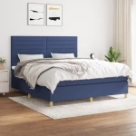 Κρεβάτι Boxspring με Στρώμα Μπλε 180x200 εκ. Υφασμάτινο Μπλε 3142439