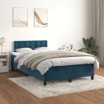 Κρεβάτι Boxspring με Στρώμα Σκούρο Μπλε 120x200 εκ. Βελούδινο Μπλε 3141537