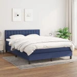 Κρεβάτι Boxspring με Στρώμα Μπλε 140x200 εκ. Υφασμάτινο Μπλε 3140383
