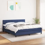 Κρεβάτι Boxspring με Στρώμα Μπλε 160x200 εκ. Υφασμάτινο Μπλε 3140071