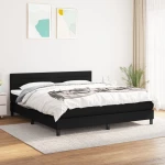 Κρεβάτι Boxspring με Στρώμα Μαύρο 180x200 εκ. Υφασμάτινο Μαύρο 3140155