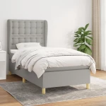 Κρεβάτι Boxspring με Στρώμα Ανοιχτό Γκρι 80x200 εκ. Υφασμάτινο Γκρι 3128797