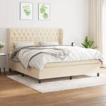 Κρεβάτι Boxspring με Στρώμα Κρεμ 160x200 εκ. Υφασμάτινο Κρεμ 3128218