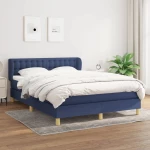 Κρεβάτι Boxspring με Στρώμα Μπλε 140x190 εκ. Υφασμάτινο Μπλε 3127123