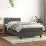 Κρεβάτι Boxspring με Στρώμα Σκούρο Γκρι 100x200 εκ. Βελούδινο Γκρι 3141468