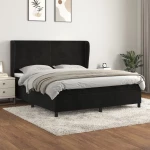Κρεβάτι Boxspring με Στρώμα Μαύρο 180x200 εκ. Βελούδινο Μαύρο 3129107