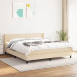 Κρεβάτι Boxspring με Στρώμα Κρεμ 180x200 εκ. Υφασμάτινο Κρεμ 3129654