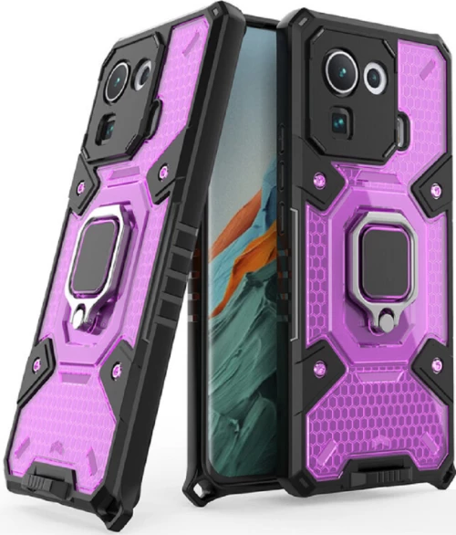 Vivid Honeycomb Armor - Ανθεκτική Θήκη Xiaomi Mi 11 Pro με Μεταλλικό Ring Holder - Rose Violet (UNARMORMI11PROROSE)