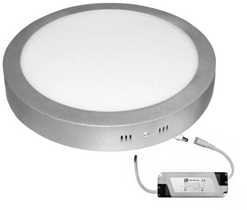 Adeleq Led Φωτιστικό Επίτοιχο Αλουμινίου Στρογγυλό 24W 3000K Ασημί D300 21-02531600