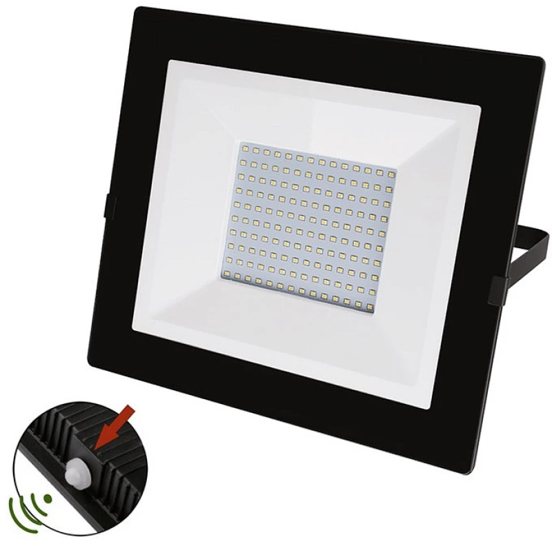 Adeleq Προβολέας Led-Smd 100W Φωτοκύτταρο 4000Κ Ip65 Μαύρος 3-03010011