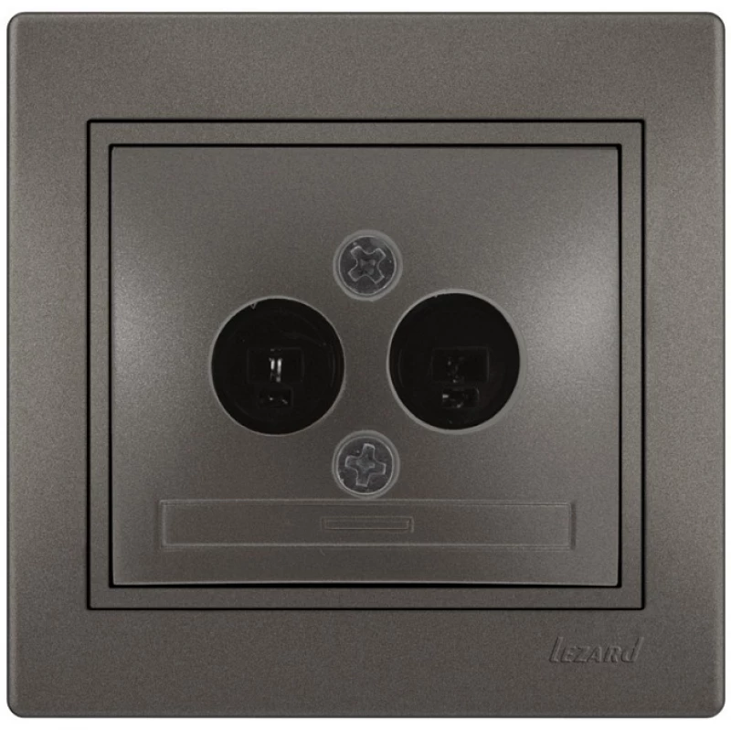 Lezard Πρίζα HI-FI με 2 Εξόδους Ανθρακί Mira (Πλήρης) 701.4141182