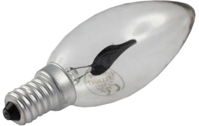 OEM Λάμπα Κερί Με Φλόγα E14 3W 230v Διάφανο FLAME-CLEAR