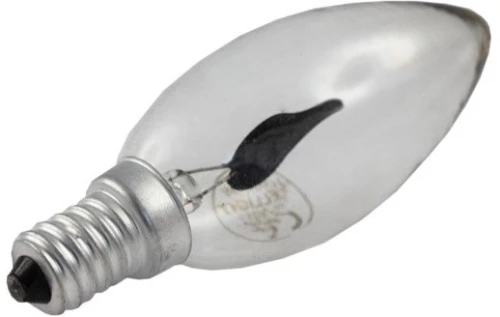 OEM Λάμπα Κερί Με Φλόγα E14 3W 230v Διάφανο FLAME-CLEAR