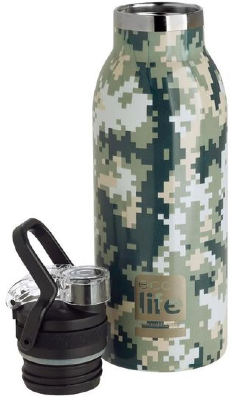 Ecolife Θερμός 550ml Με Sport Πώμα Pixels 33-BO-3027