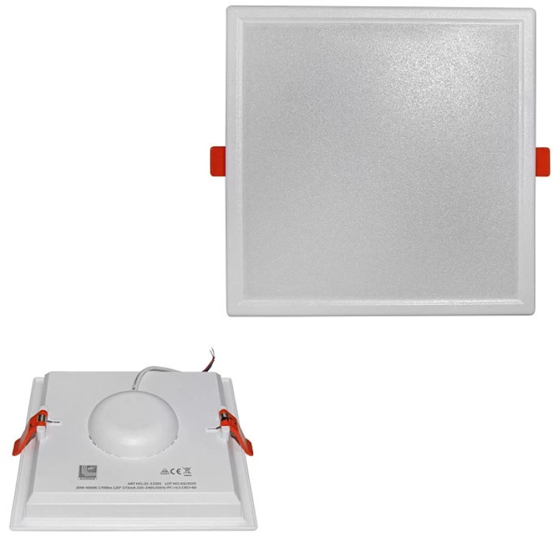 Adeleq Led Φωτιστικό Ψευδοροφής Τετράγωνο Πλήρες 20W 3000K 120° Λευκό 21-132000