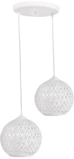 SILK-01 PENDEL 2/L WHITE ΚΡΕΜΑΣΤΟ E27