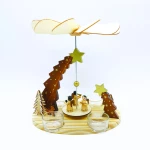 WOODEN TEA LIGHT PYRAMID ANGELS ΔΙΑΚΟΣΜΗΤΙΚΟ (ΧΩΡΙΣ ΚΕΡΑΚΙΑ) 21x13.5x22cm