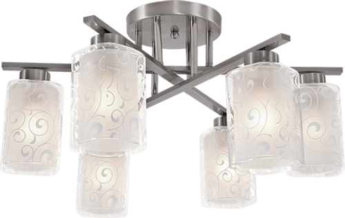 LEXI CHANDLIER 6XE27 SATIN NICKEL
