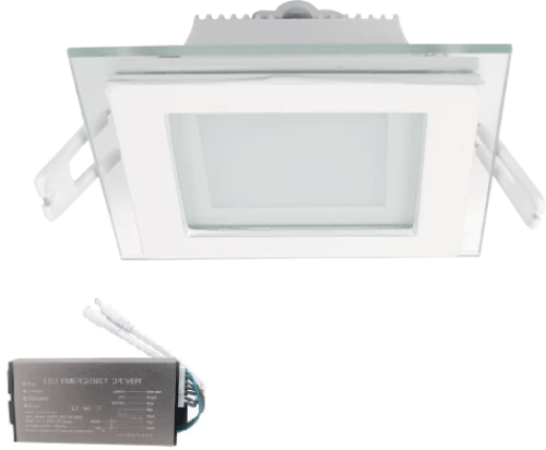 LED PANEL SQUARE GLASS 18W 2700-3000K 200X200+EM